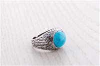 Anello Antracite Uomo in Argento Turchese DUCA AZZURRO - DUCA AZZURRO